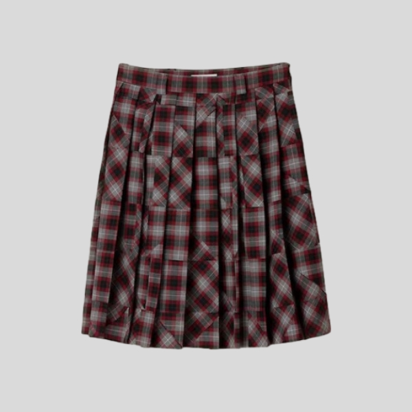타탄 패치워크 셔츠, 스커트