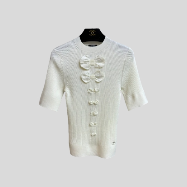 샤넬 보우 니트 반팔