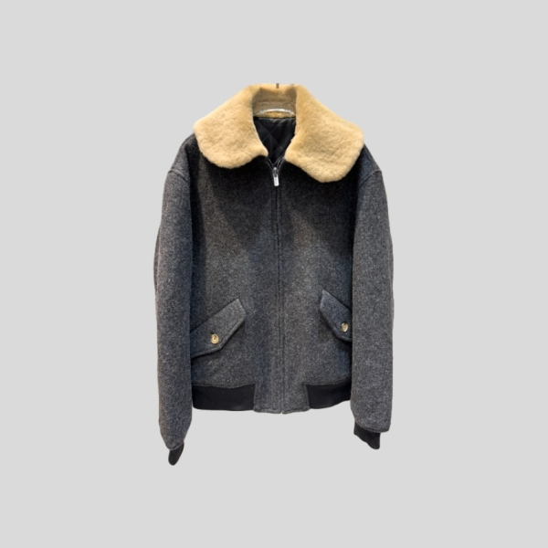 미우미우 셰틀랜드 울 블루종 자켓