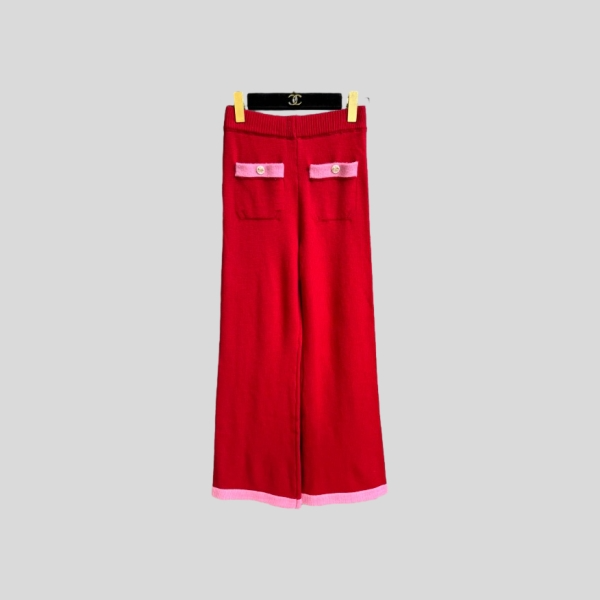 샤넬 콘트라스트 니트 팬츠