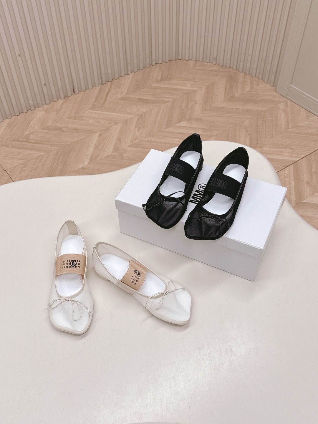 미*미* 망사 심플 리본 플랫