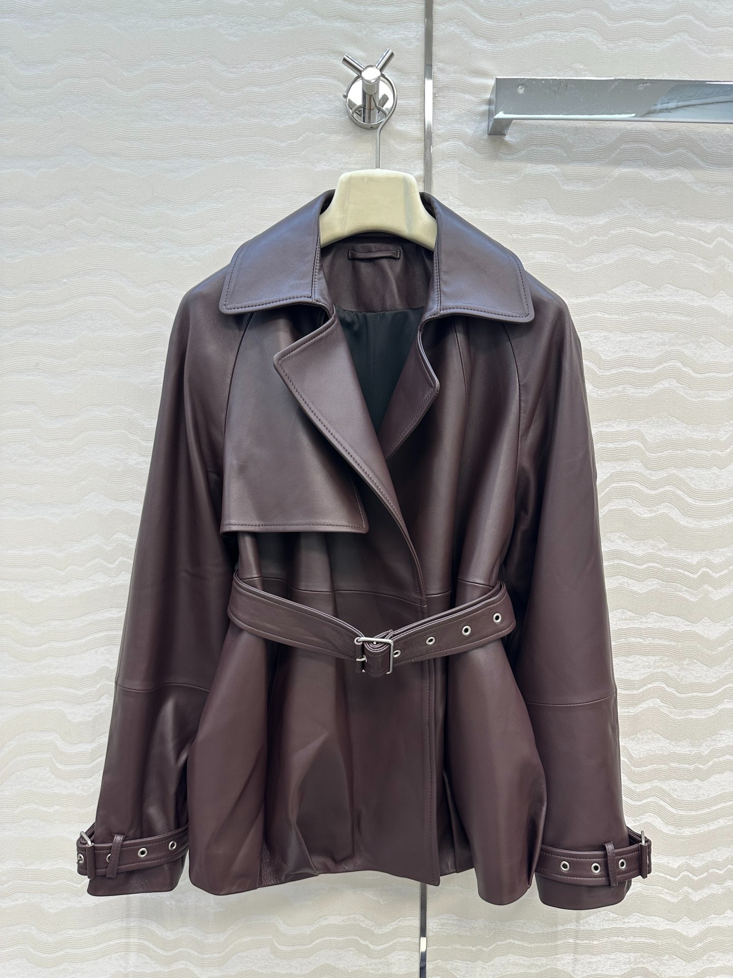 로*베 빈티지 모던 재킷 가죽 코트