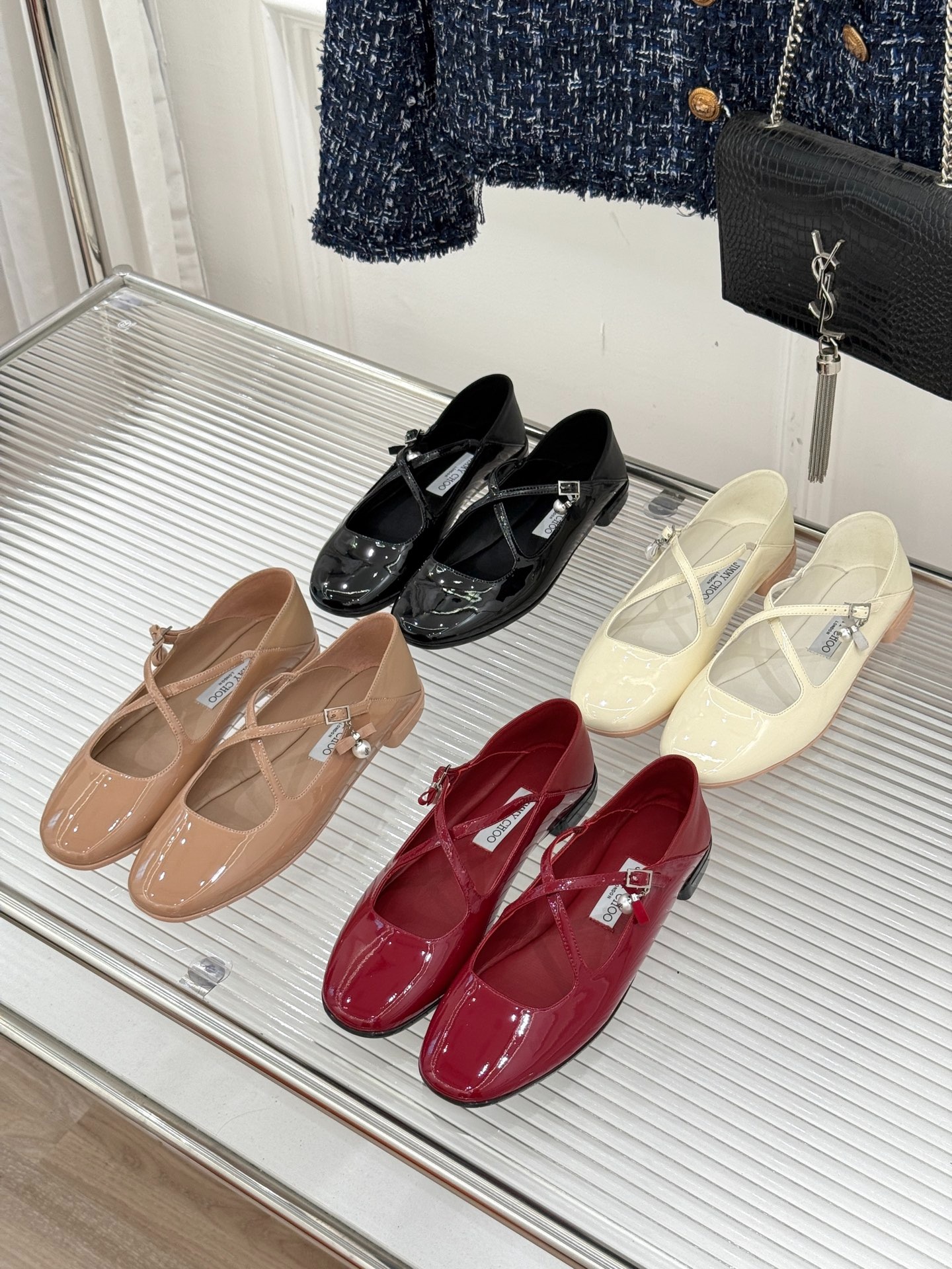 지*추 25 신상 진주 플랫 메리제인