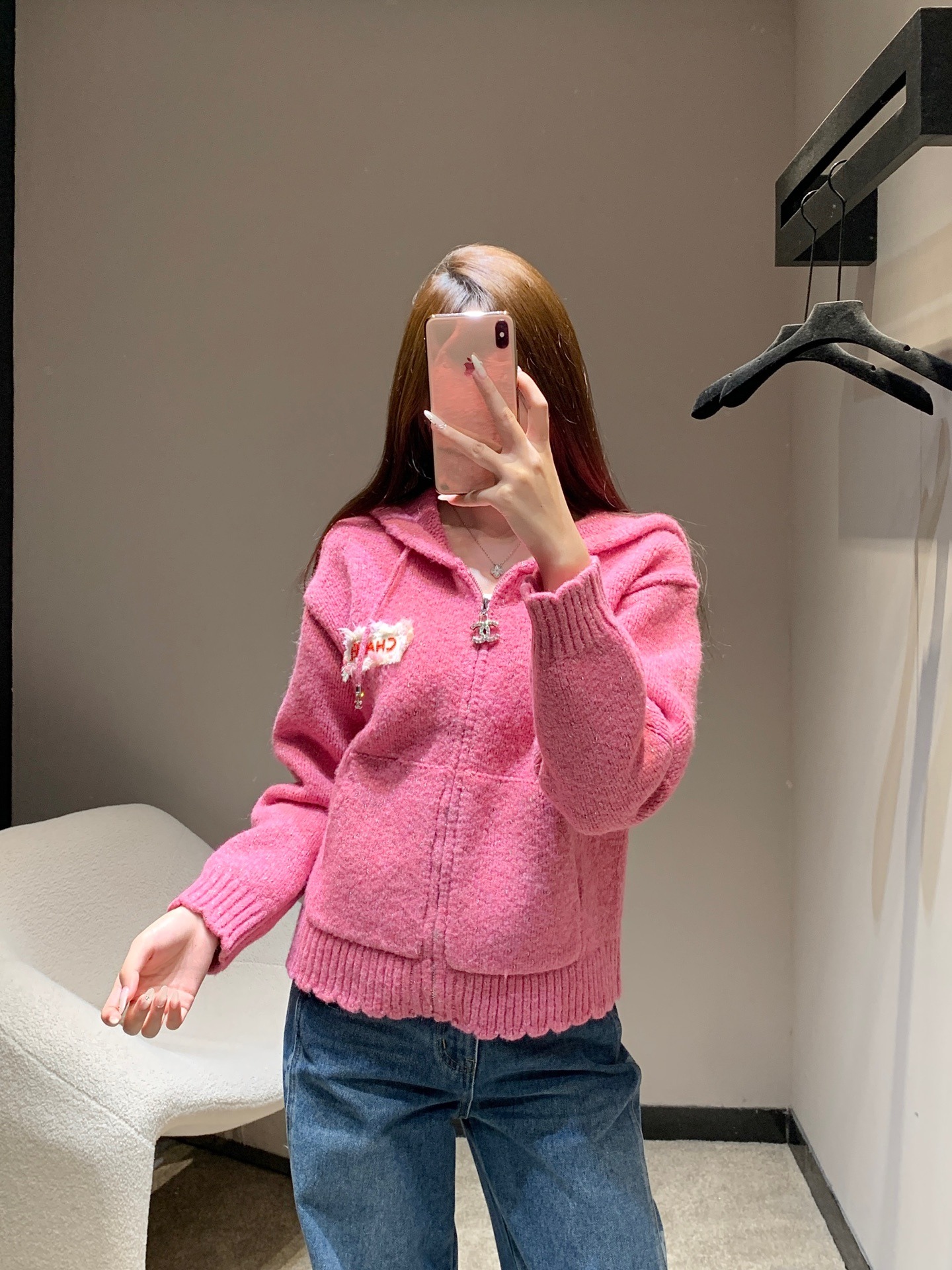 샤* 25Fw 신상 와펜 스트링 후드 니트 카디건