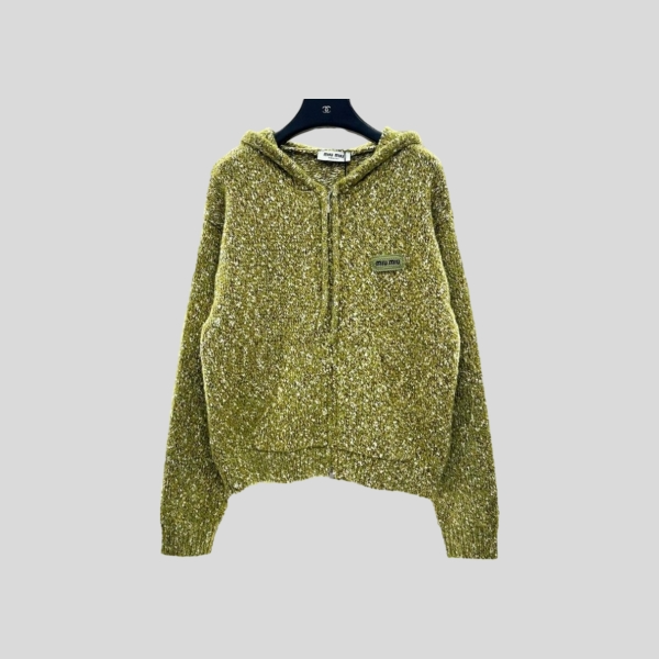 미우미우 지퍼 가디건 스웨터