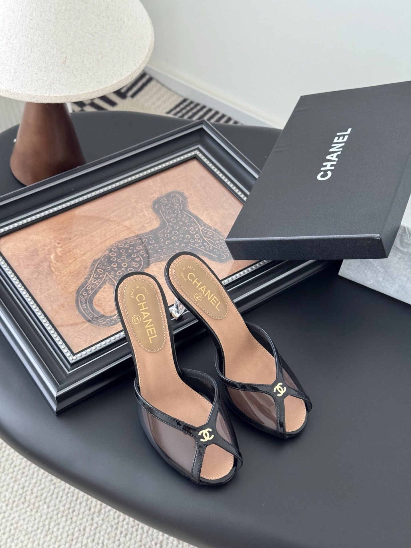 샤* 24S 자수 망사 슬리퍼