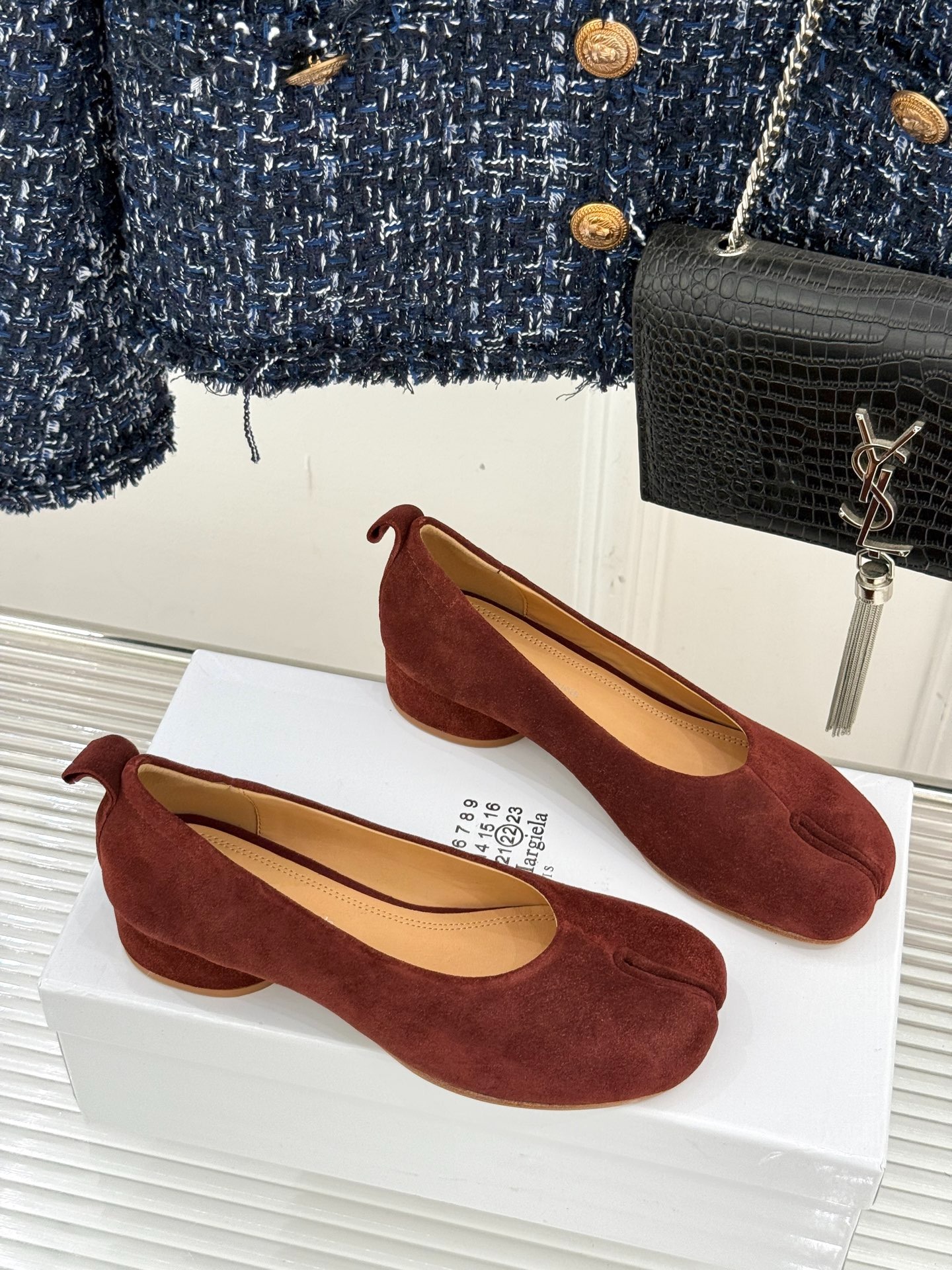 메*마르지엘라 빈티지 통굽 발레슈즈