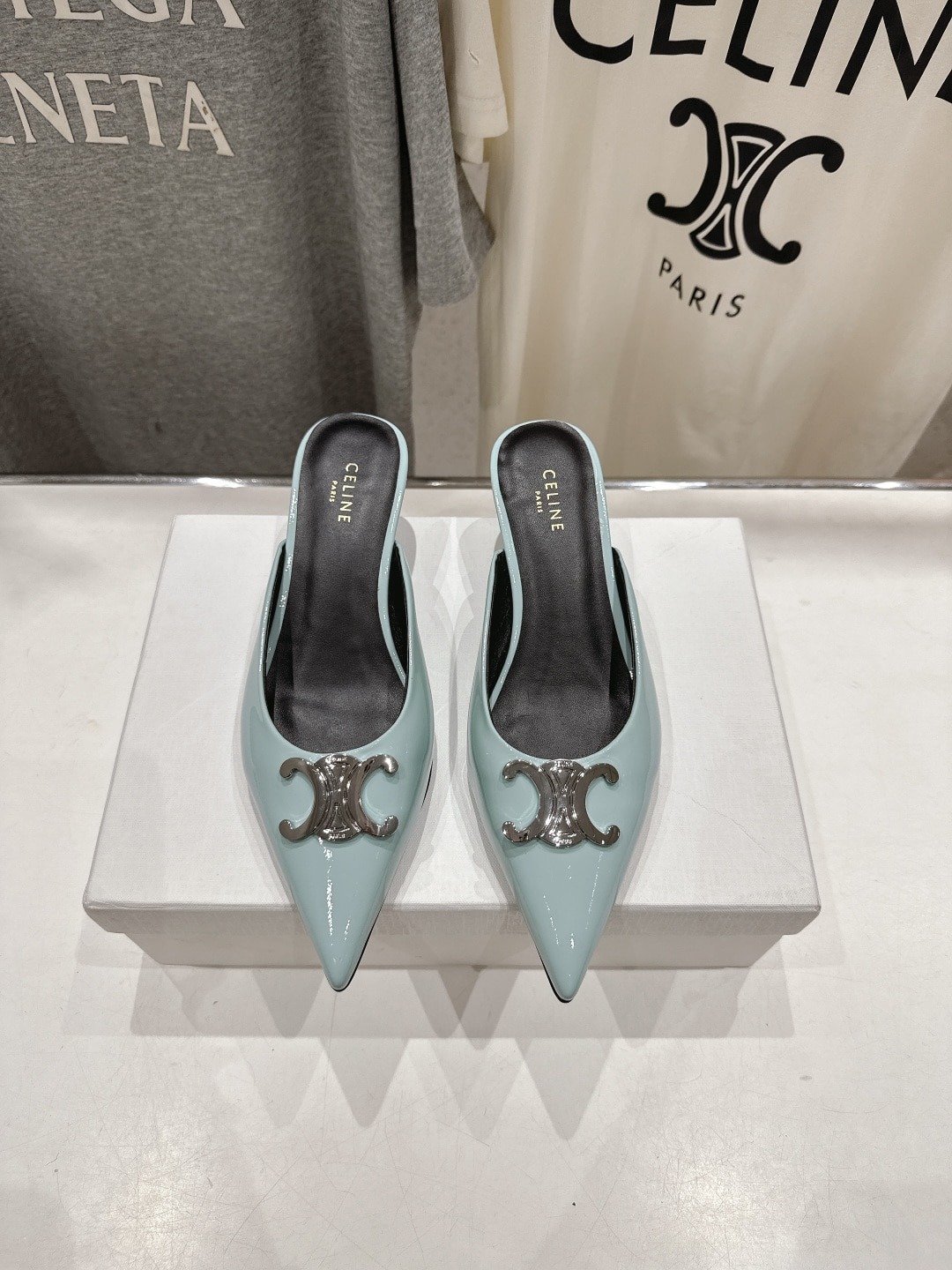 셀*느 25ss 스틸레토 힐 슬리퍼