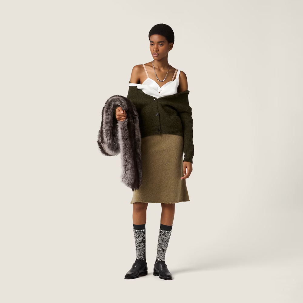 미우미우 카라 니트 가디건