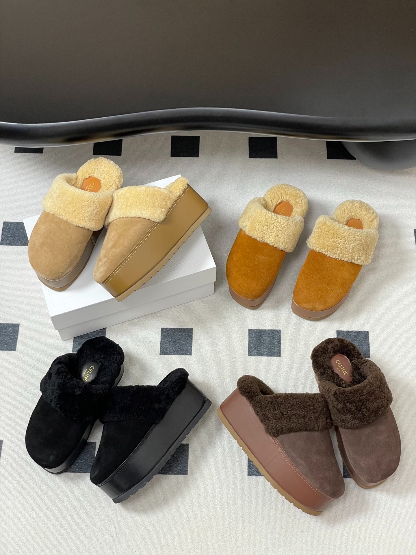 셀*느 25Fw 신상 울 세미 슬리퍼