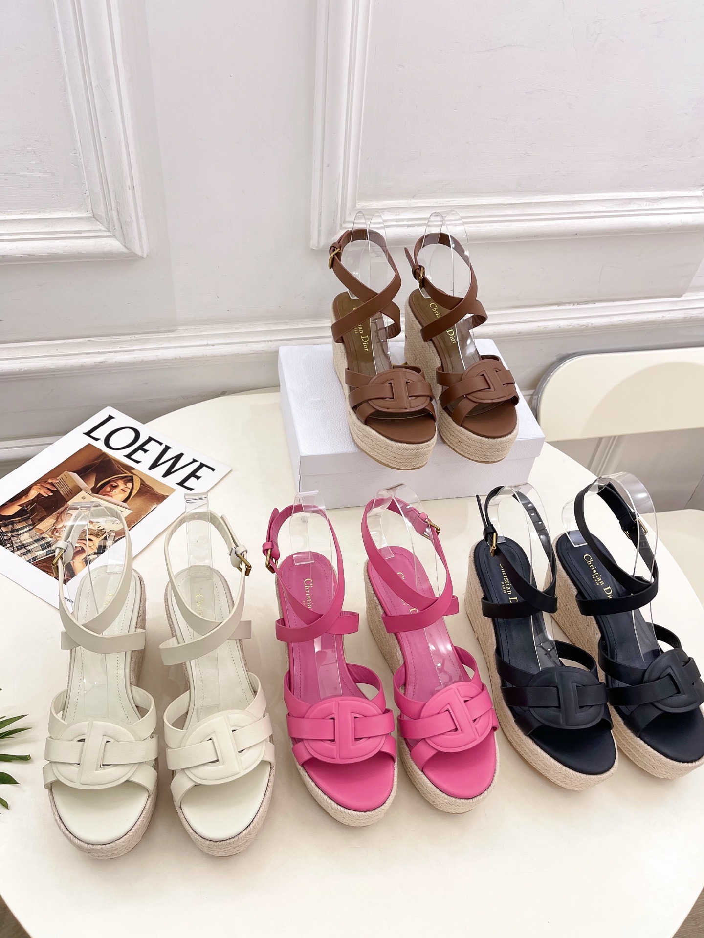 디* 25  신상 메쉬 로프 웨지 샌들