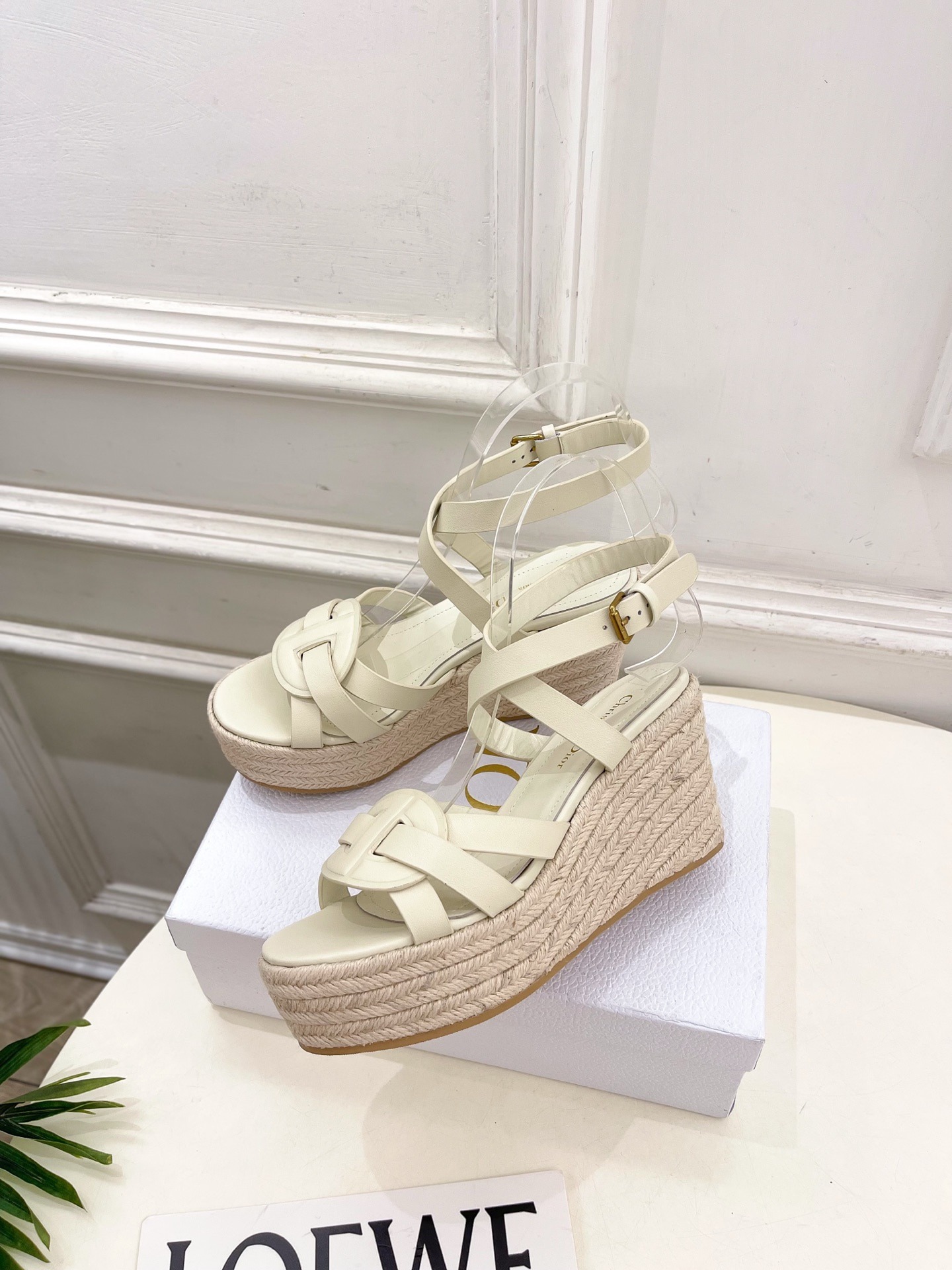 디* 25  신상 메쉬 로프 웨지 샌들