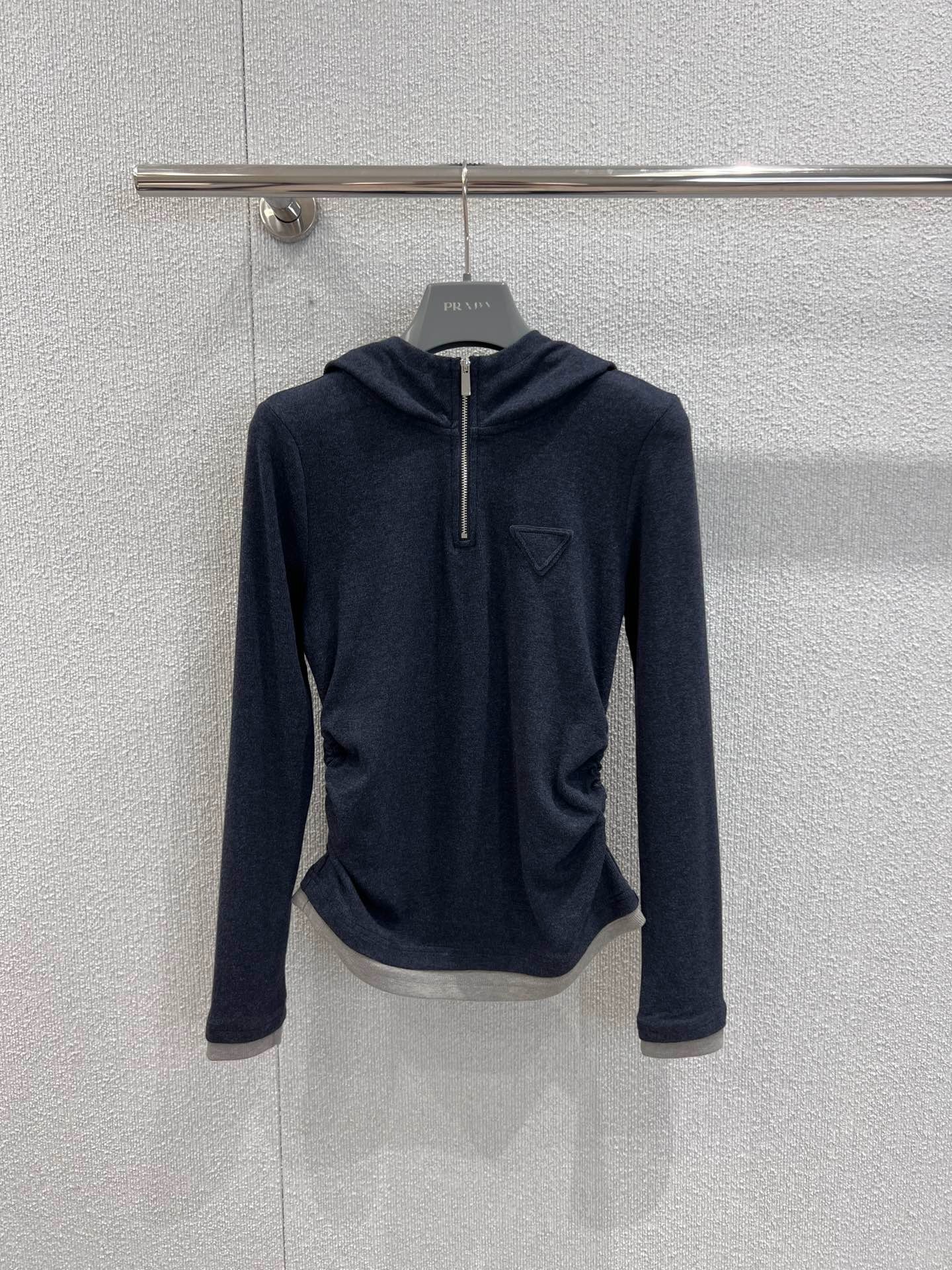 프*다 25Fw 신상 삼각 로고 후드 긴팔티