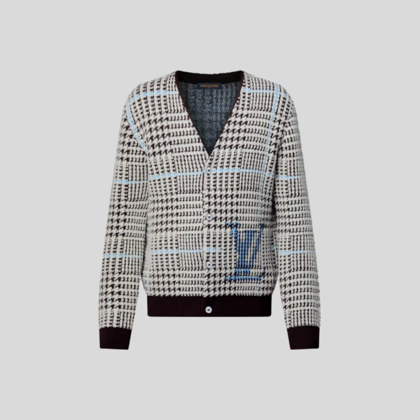 루이비통 텍스처드 플레드 가디건 