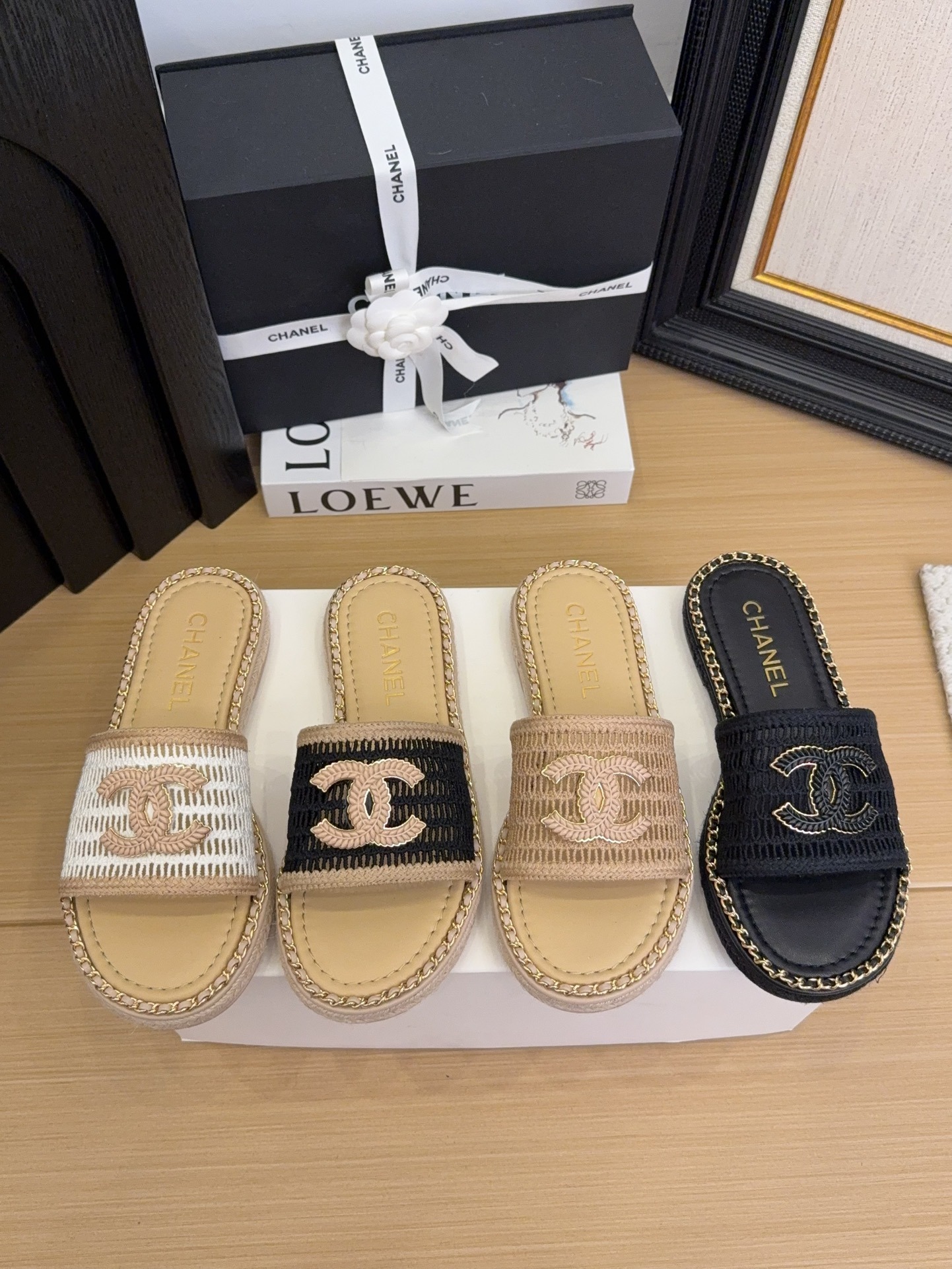 샤* 25 신상 고퀄리티 플랫 체인 슬리퍼