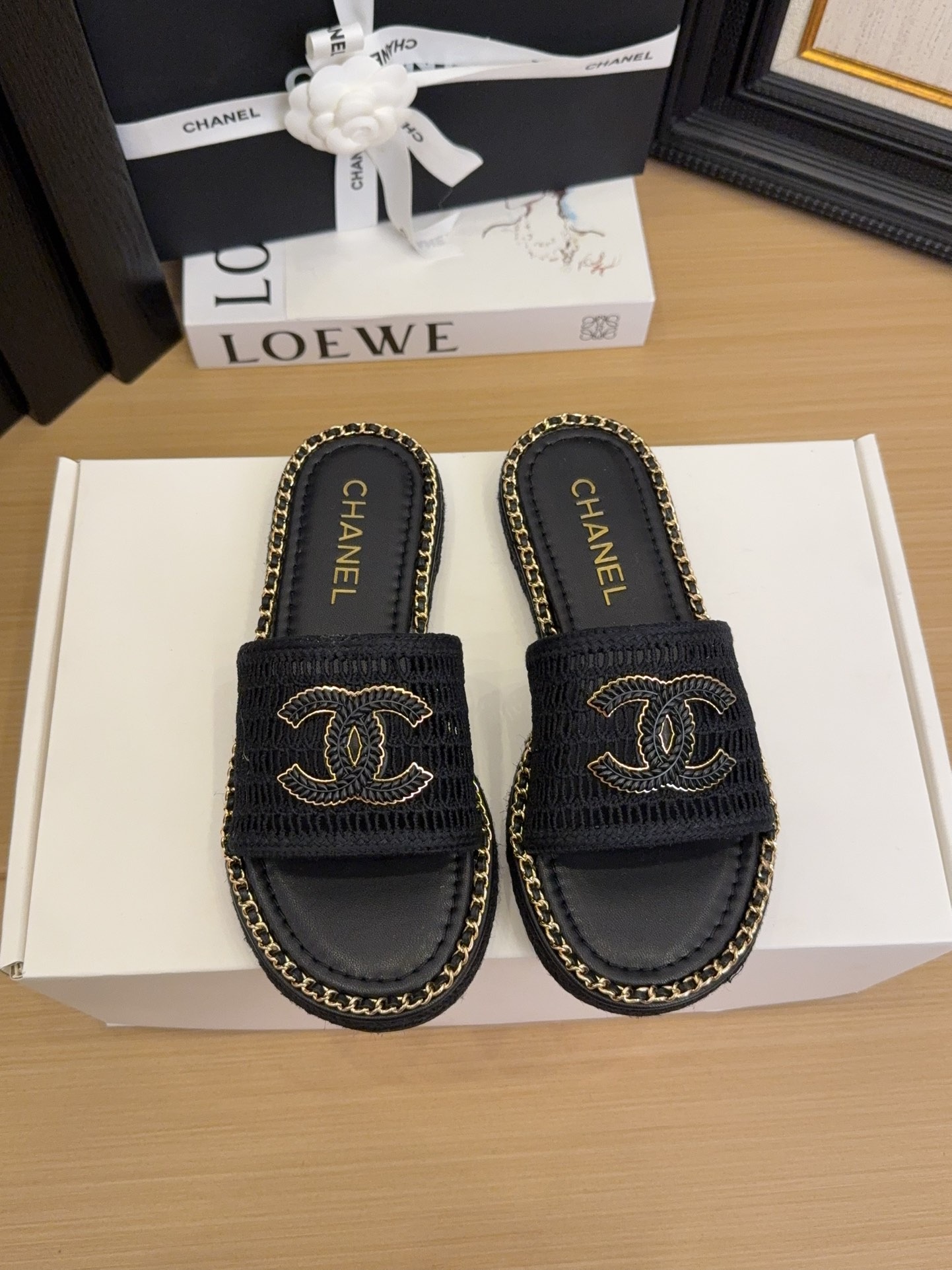 샤* 25 신상 고퀄리티 플랫 체인 슬리퍼