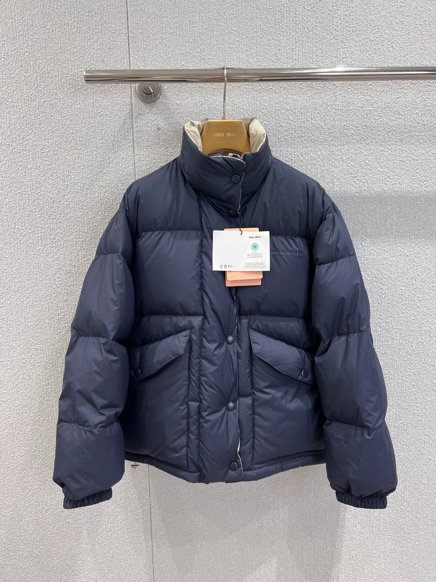 미*미* 25Fw 신상 로고 양면 패딩 코트