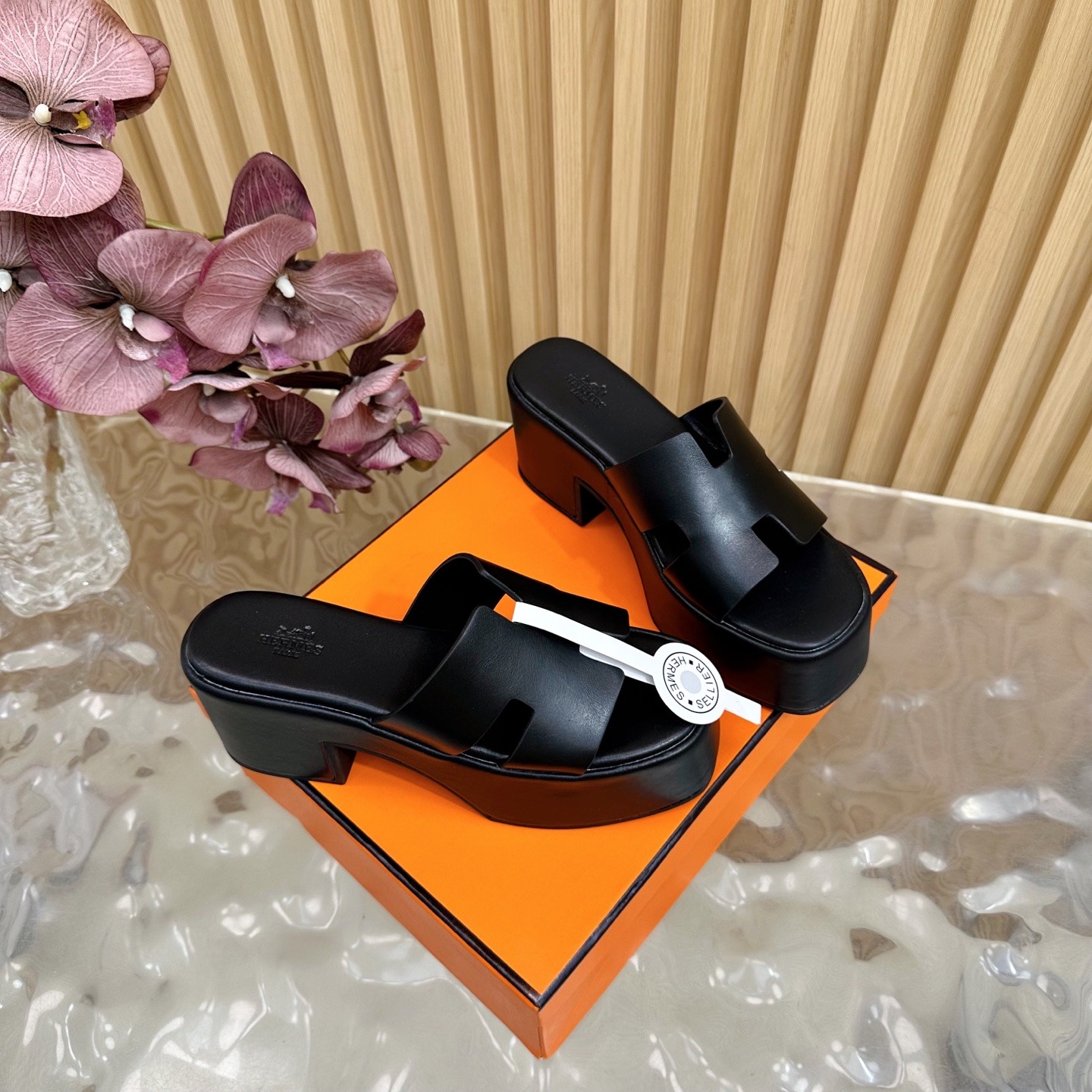 에*메스 클래식 플랫폼 웨지 통굽 샌들