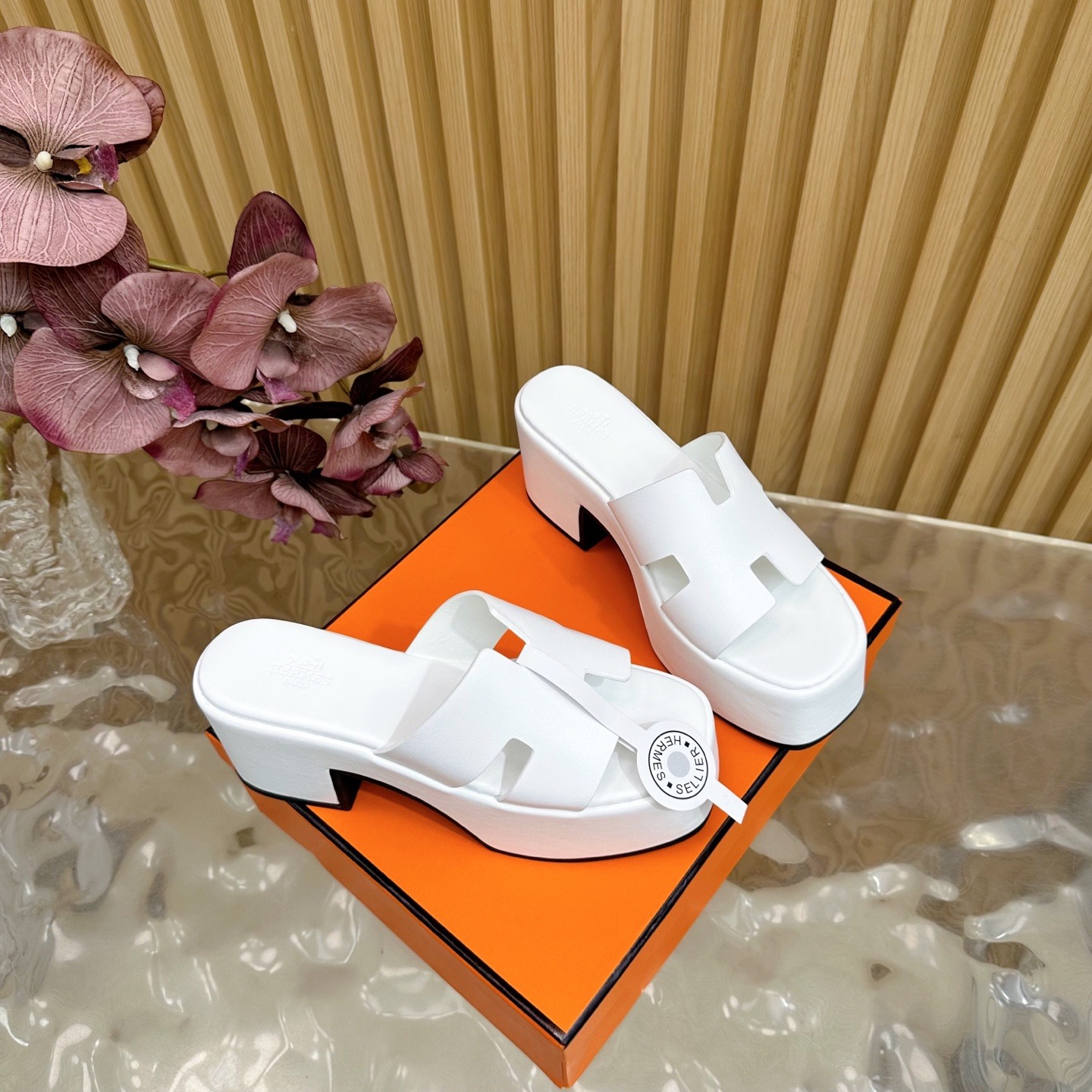 에*메스 클래식 플랫폼 웨지 통굽 샌들