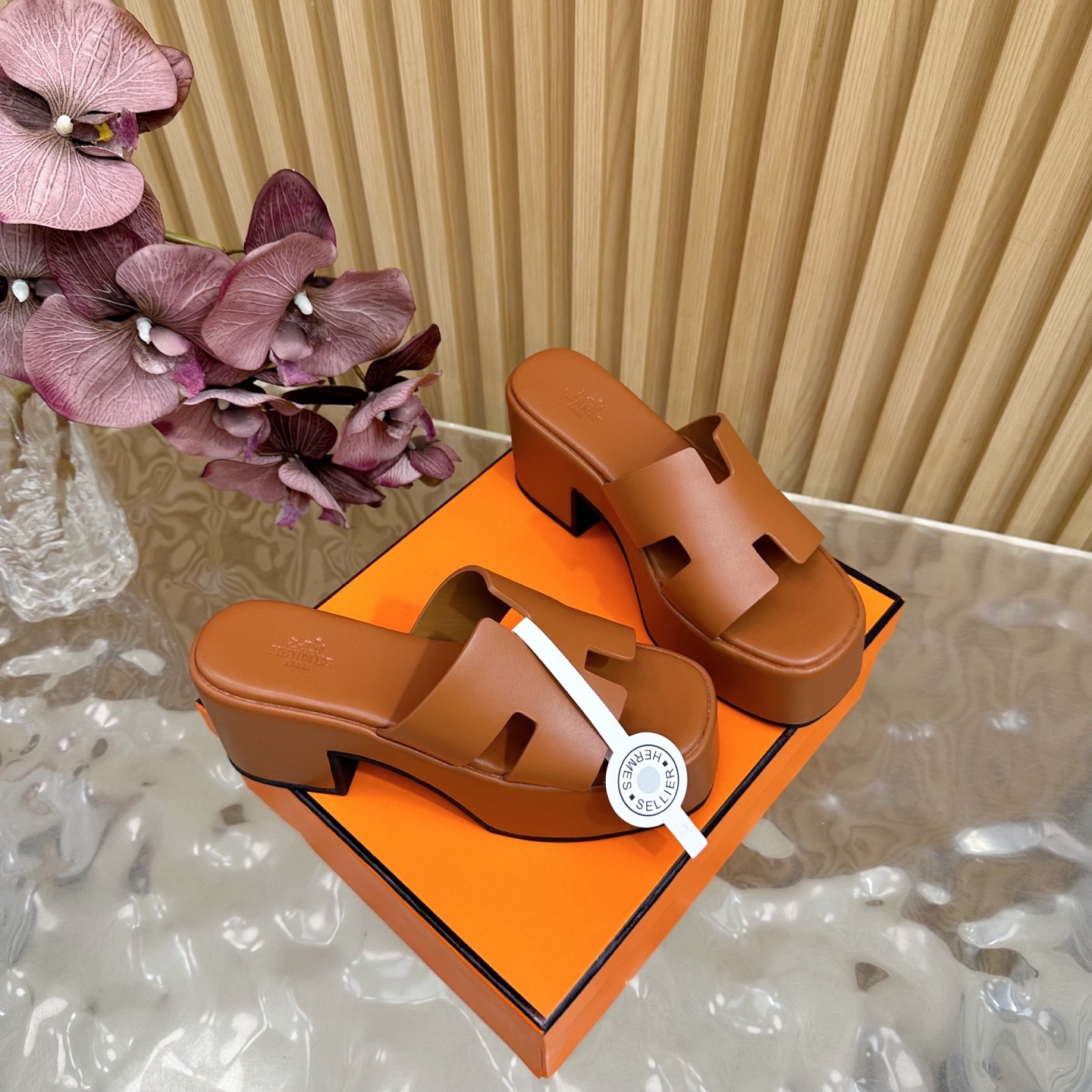 에*메스 클래식 플랫폼 웨지 통굽 샌들