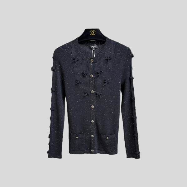 샤넬 시퀸 리본 가디건