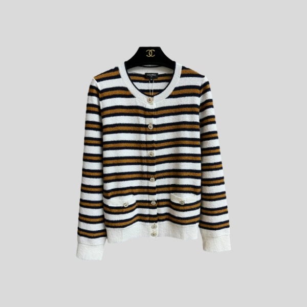샤넬 스트라이프 니트 가디건