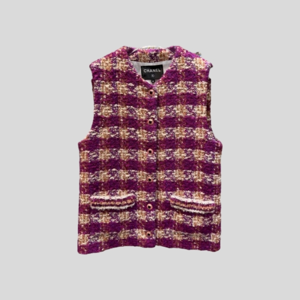 샤넬 플레드 트위드 베스트