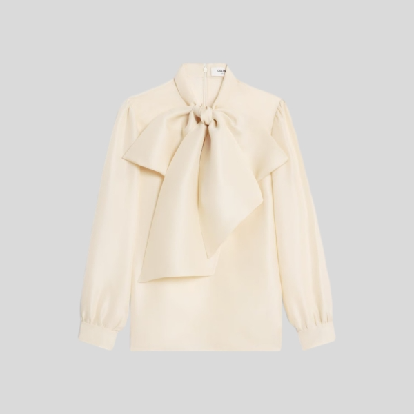 셀린느 보우 맥시 블라우스 실크(2color)