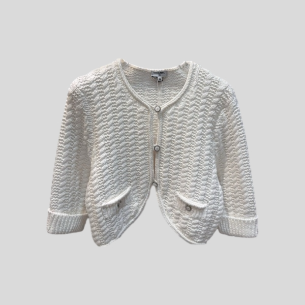 샤넬 화이트 반니트 가디건