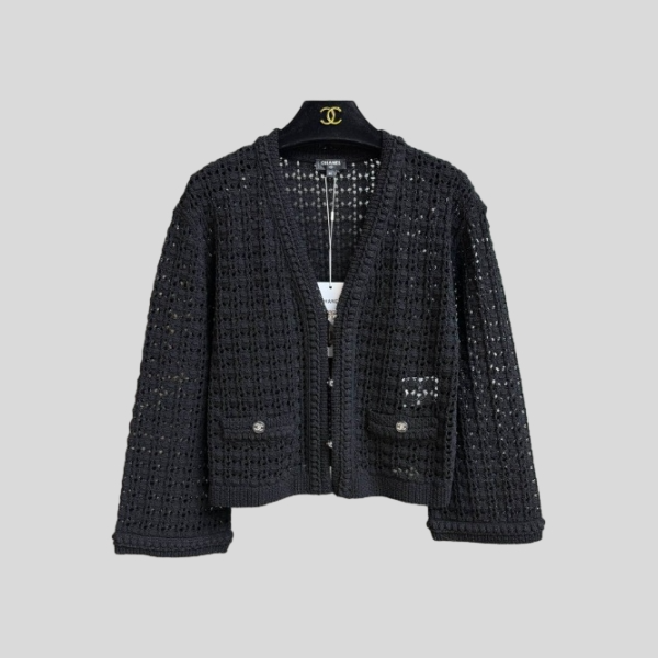샤넬 오픈워크 니트 숏 가디건