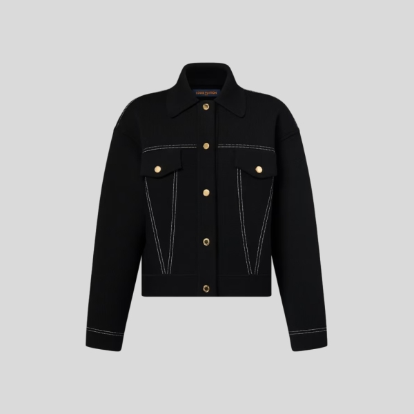 루이비통 데님 이펙트 니트 재킷