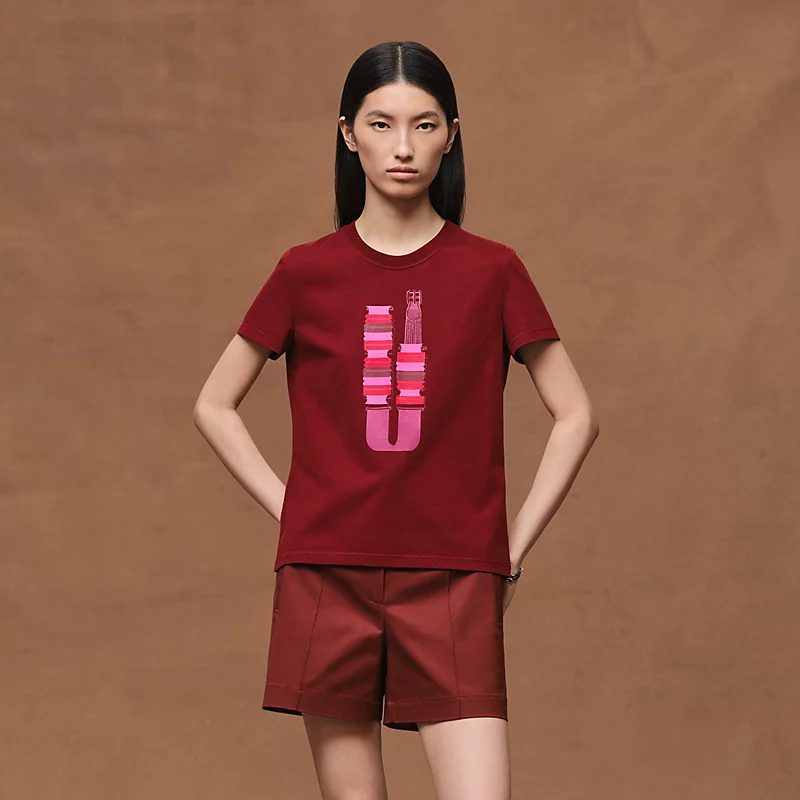 에르메스 프린티드 스트레이트 티셔츠