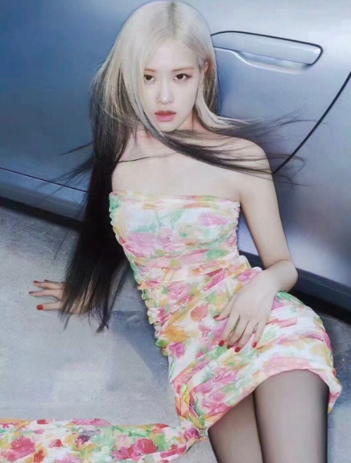 생로랑 플로럴 숏 드레스