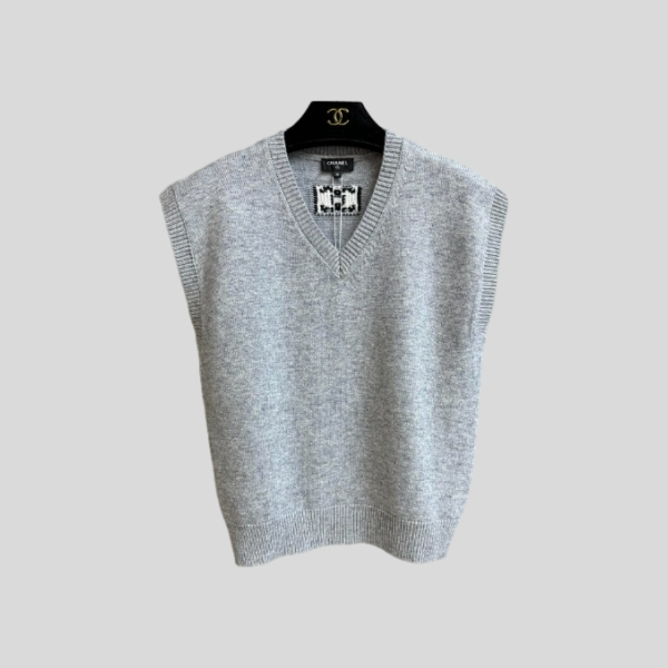 샤넬 브이넥 니트 베스트