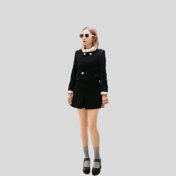 셀린느 트윌 울 미디 스커트