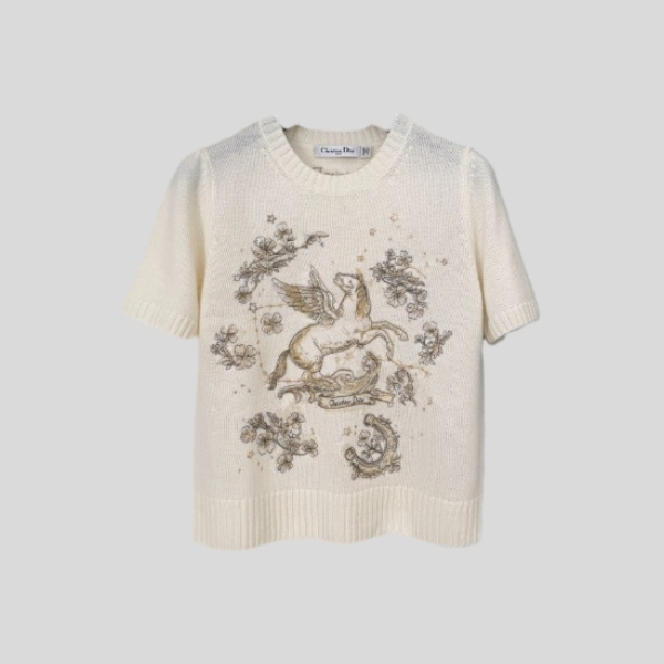 디올 페가수스 자수 니트