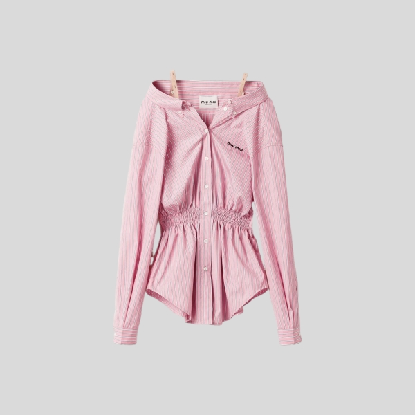 미우미우 스트라이프 밴딩 미니 드레스