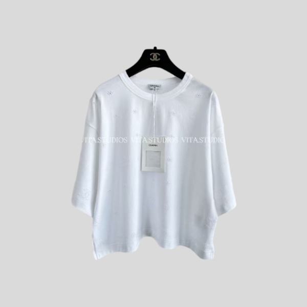 샤넬 자수 라벨 루즈핏 티셔츠