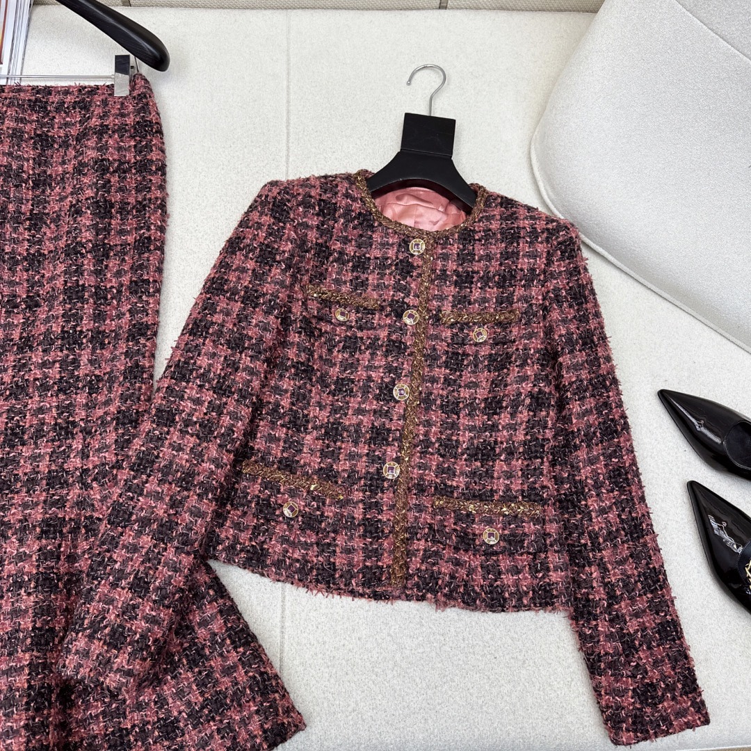 샤* 26Ss 라운드넥 트위드 코트