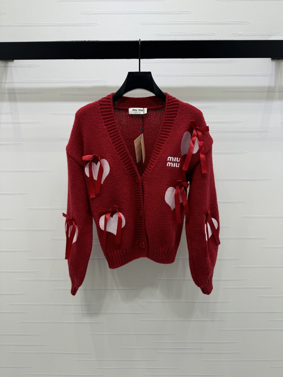 미*미* 26 신상 브이넥 리본 니트 카디건