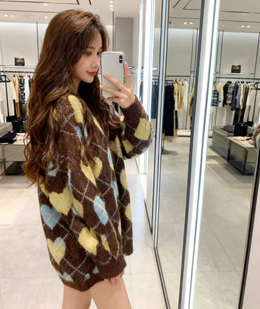 미*미* 신상 하트 퀼팅 라운드넥 긴팔 니트