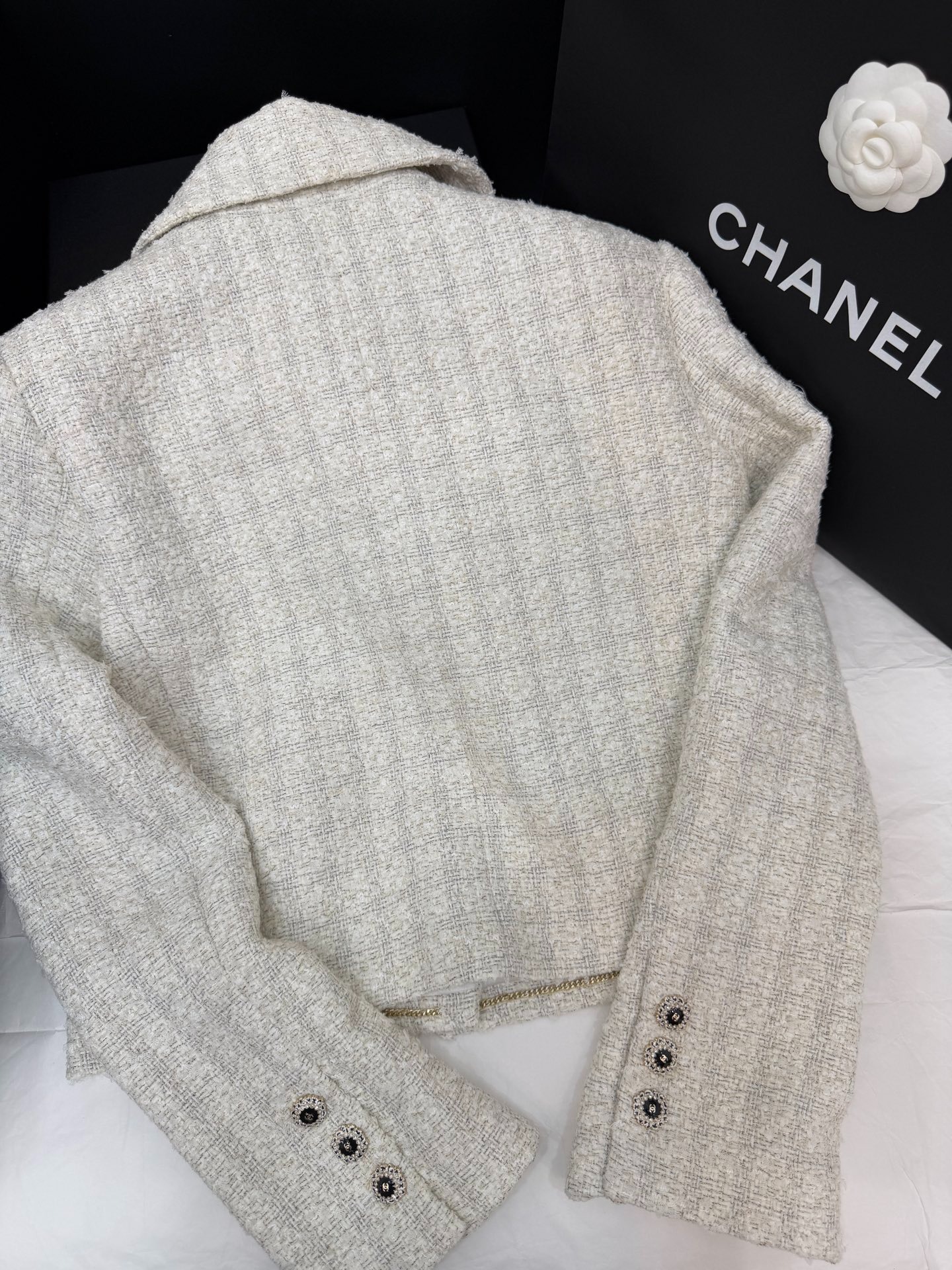 샤* 터틀넥 트위드 코트