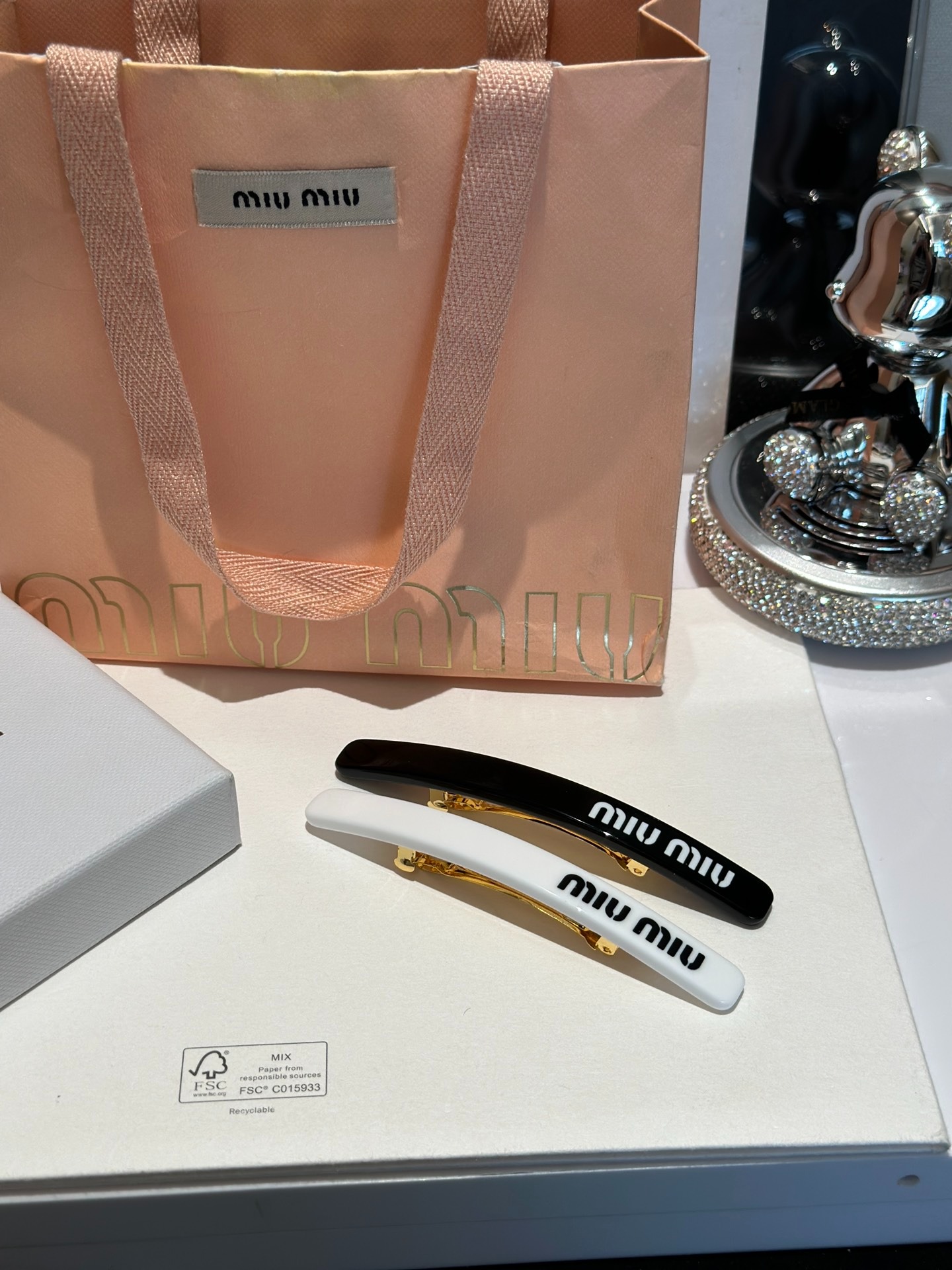 미*미* 블랙/화이트 일자클립