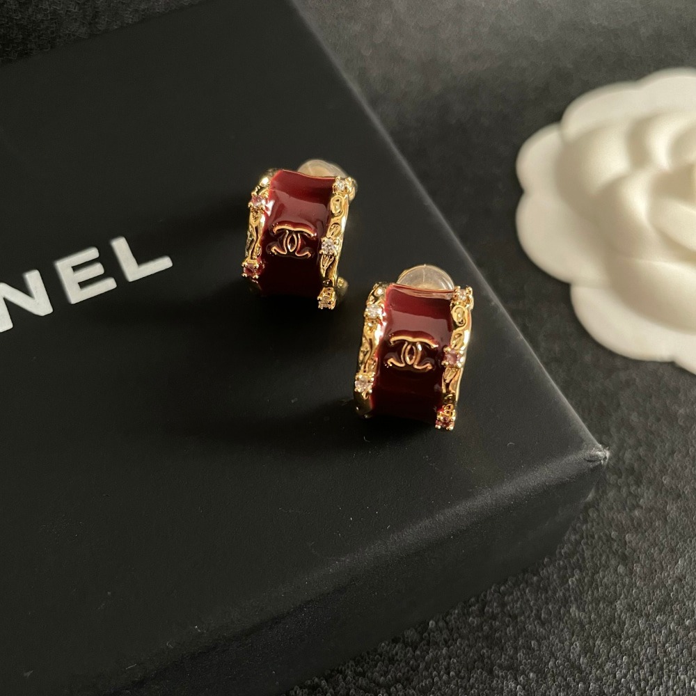 샤* CC 로고 체인 링 귀걸이 이어링