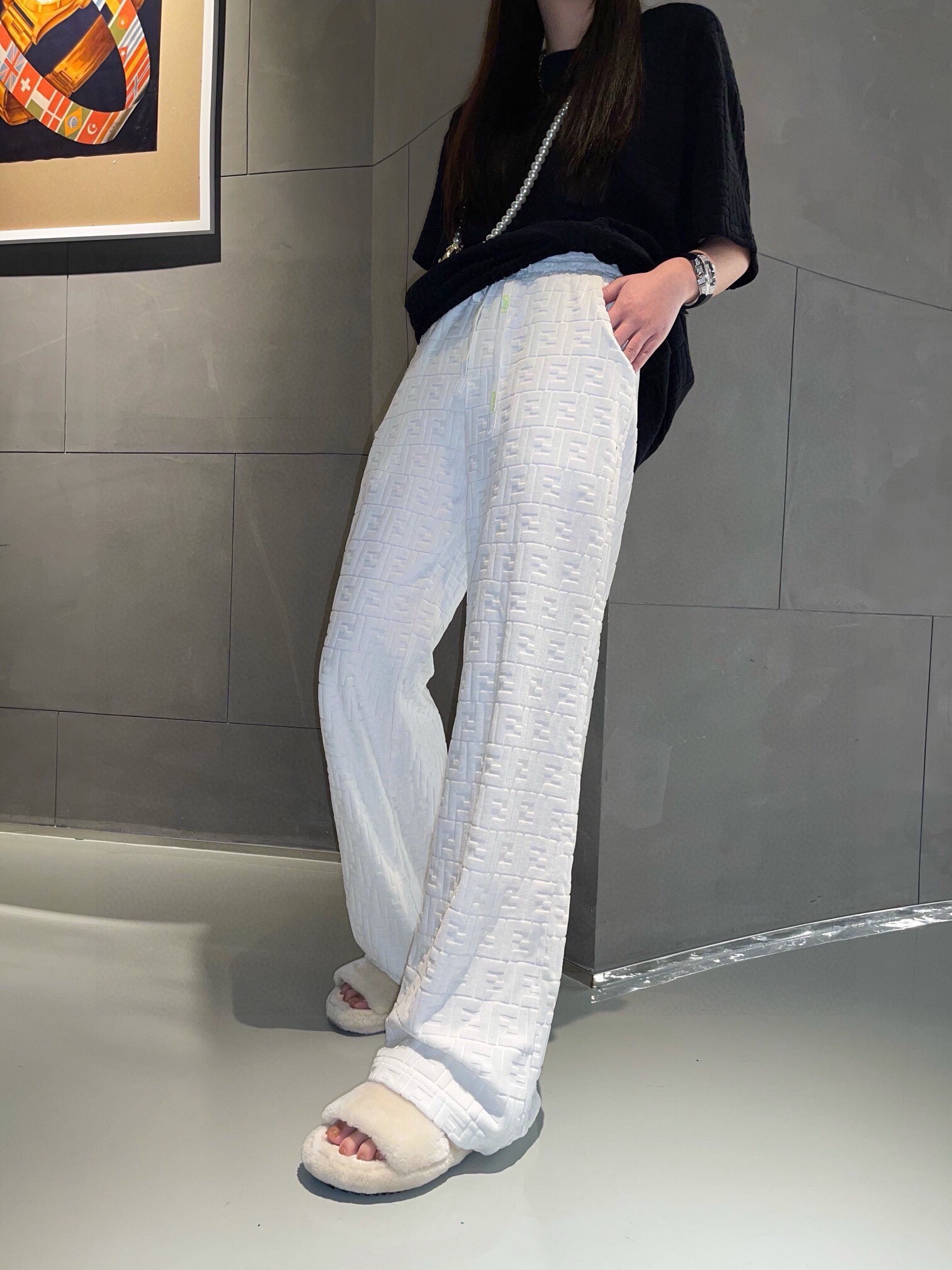 펜* 신상 벨벳 와이드 팬츠