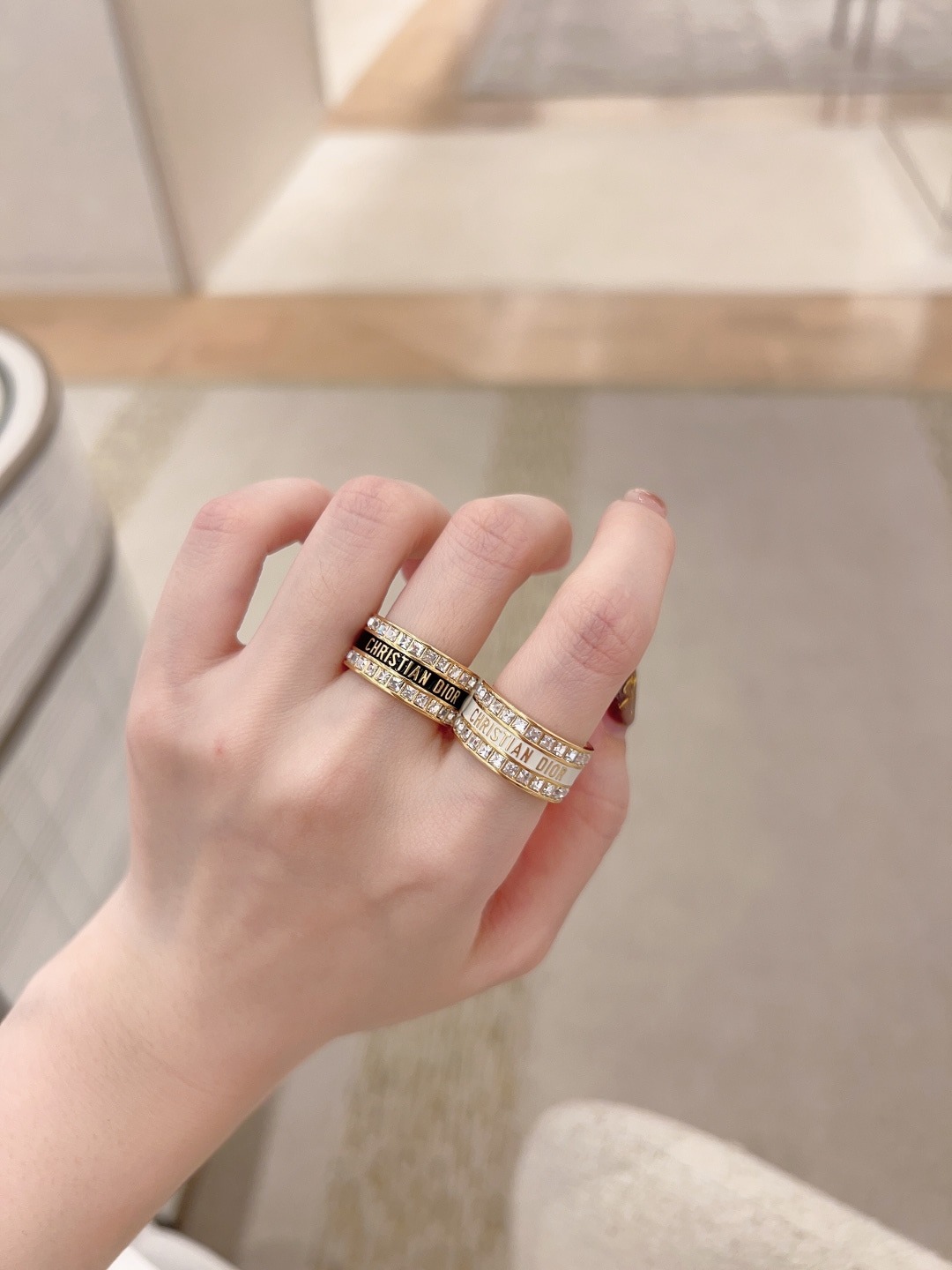 디* 큐빅 에나멜 반지