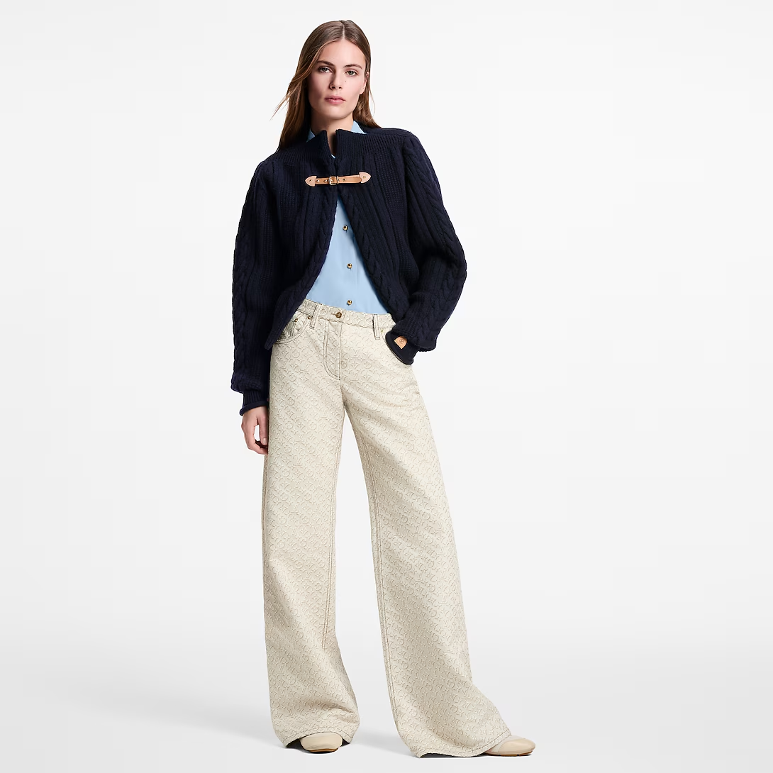 루이비통 스트랩 프런트 케이블 니트 가디건