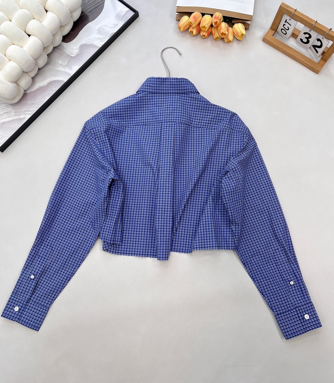 미*미* 신상 숏 체크 긴팔 셔츠