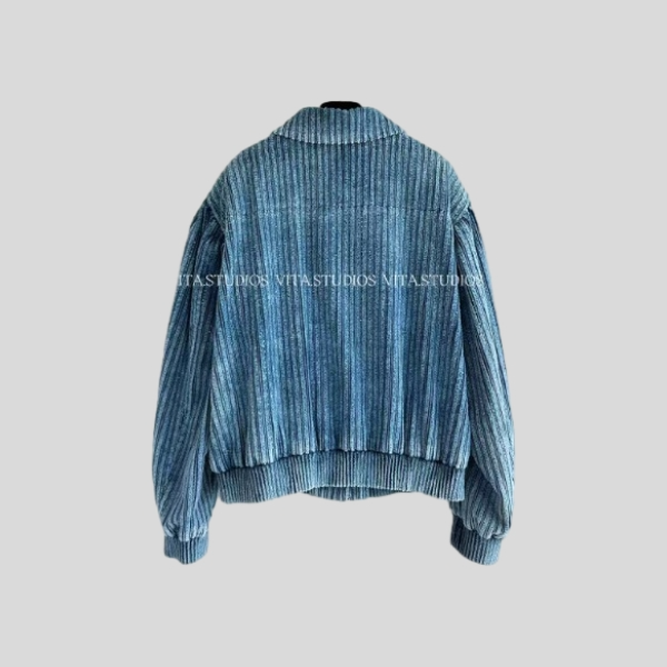 샤넬 라인스톤 코듀로이 재킷