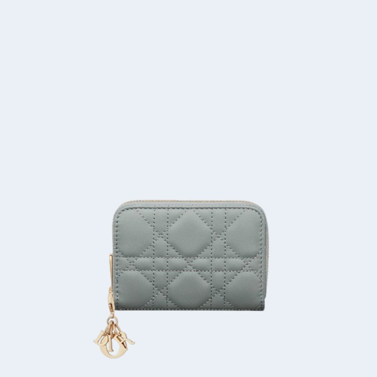 디올 레이디 VOYAGEUR 스몰 동전 지갑 그레이